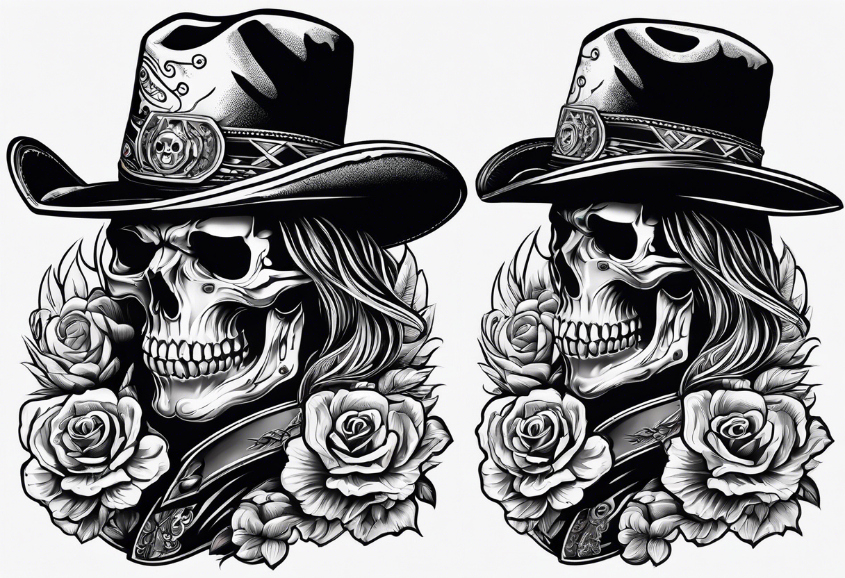 Cow-boy skull tattoo idea