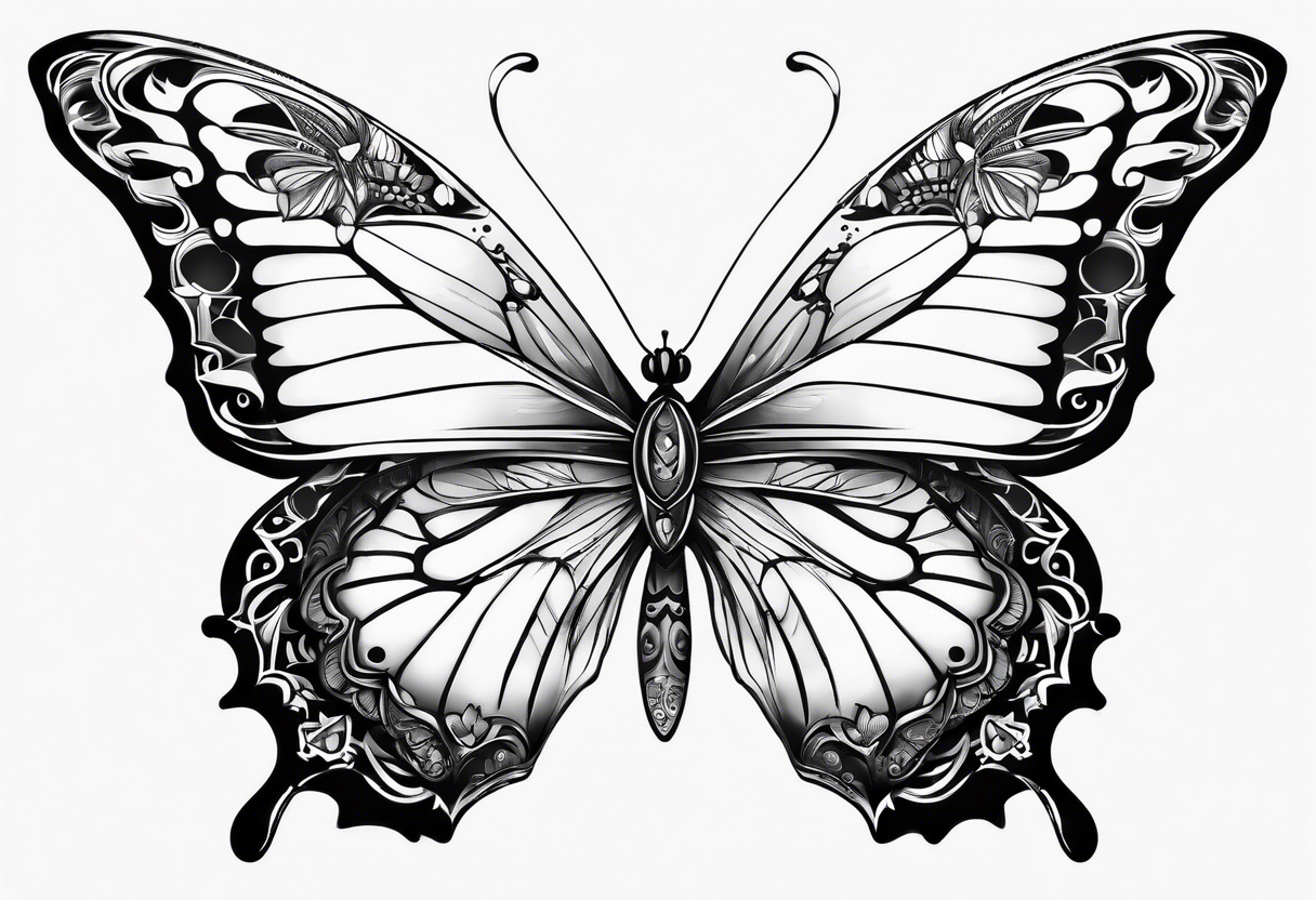 Butterfly with electronic tattoo idea