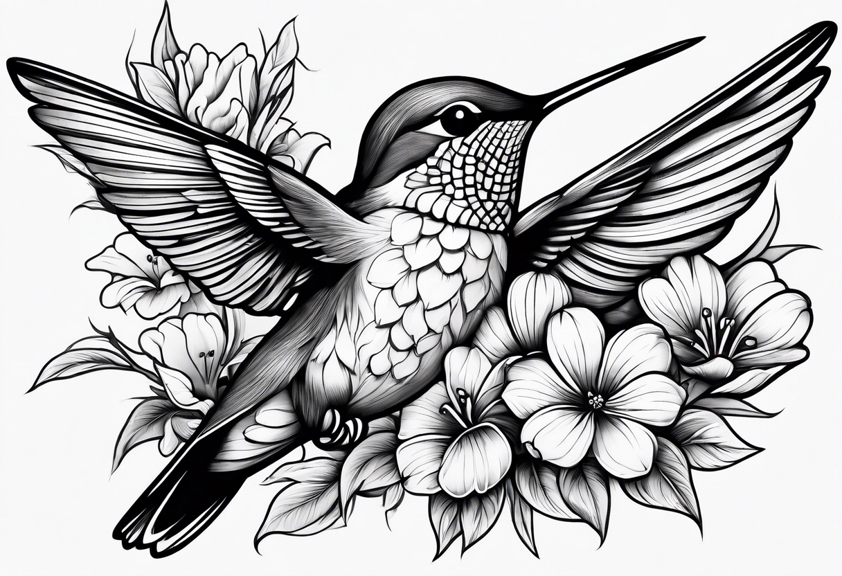 Vector Image of a Hummingbird. Tattoo Art, T-shirt Design. Stock Vector -  Illustration of garden, abstract: 170058260