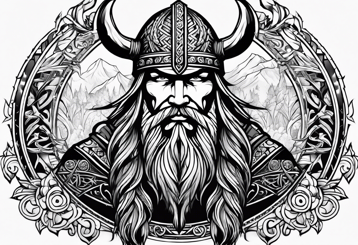 viking hunter tattoo idea