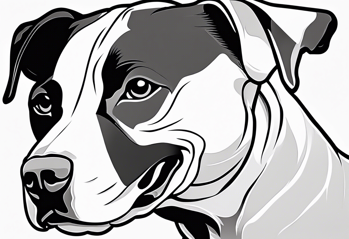 white pitbull pointed ears, paw tattoo idea