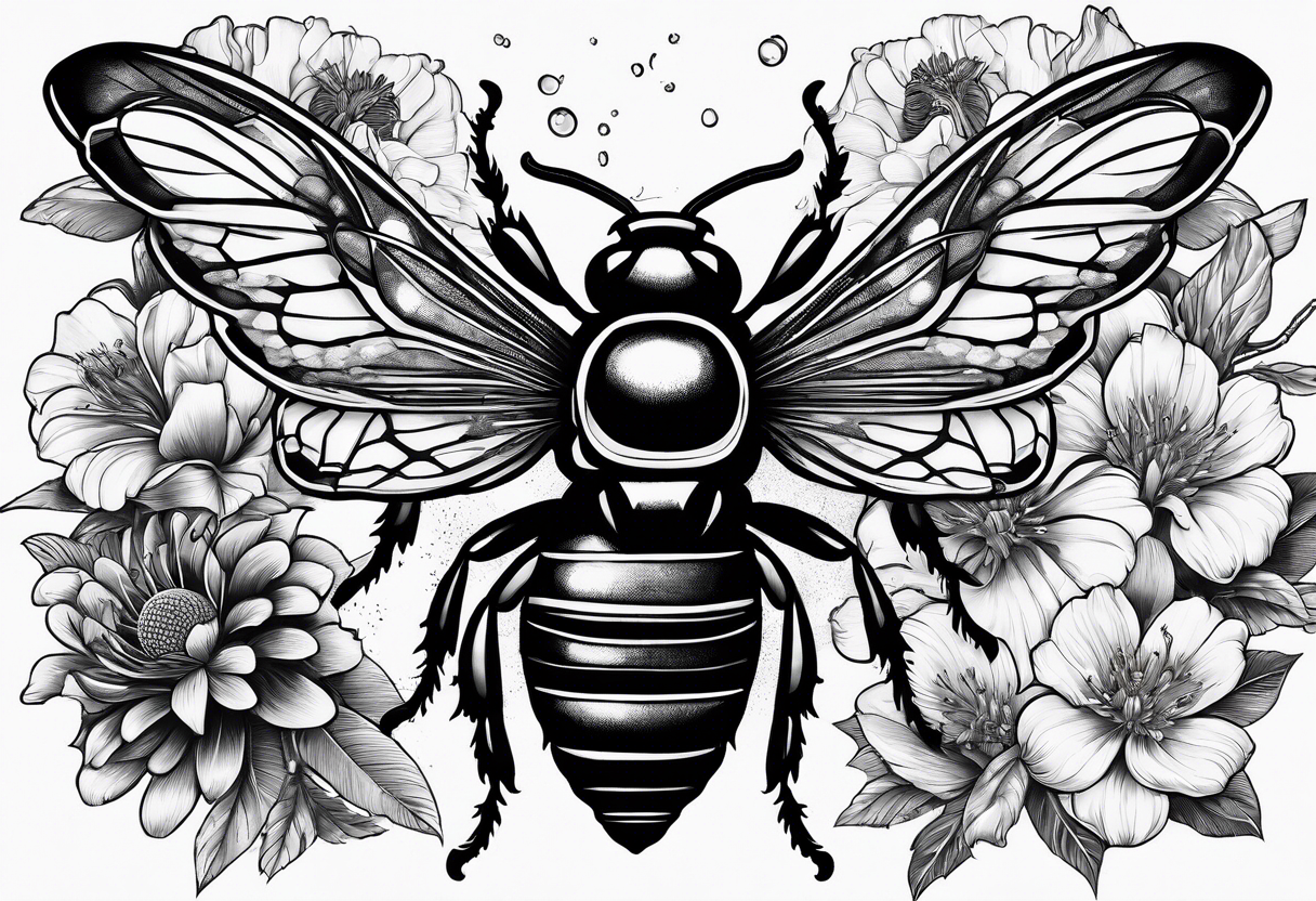 Wu Tang killer bees exploding from bee hive tattoo idea