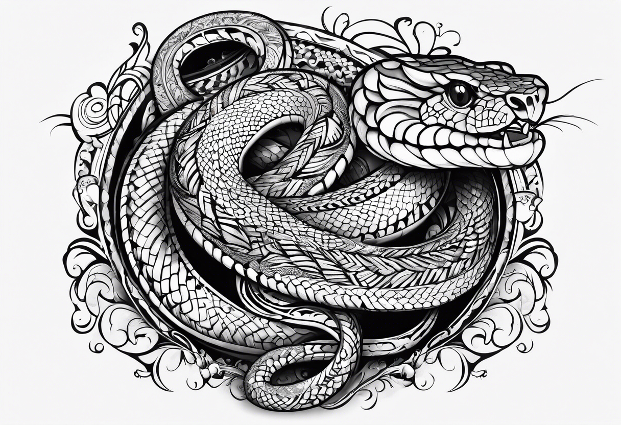 top of a snake straight line tattoo idea