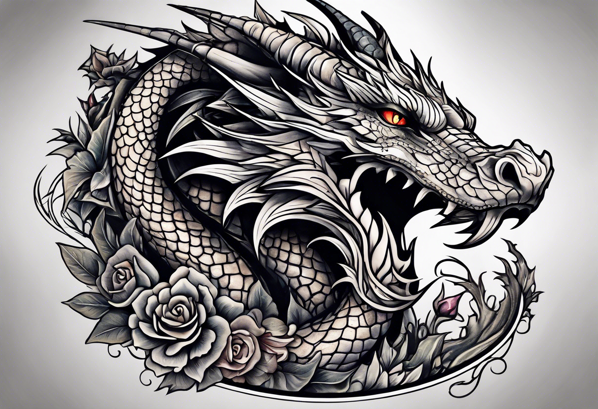 Dragon knee tattoo tattoo idea