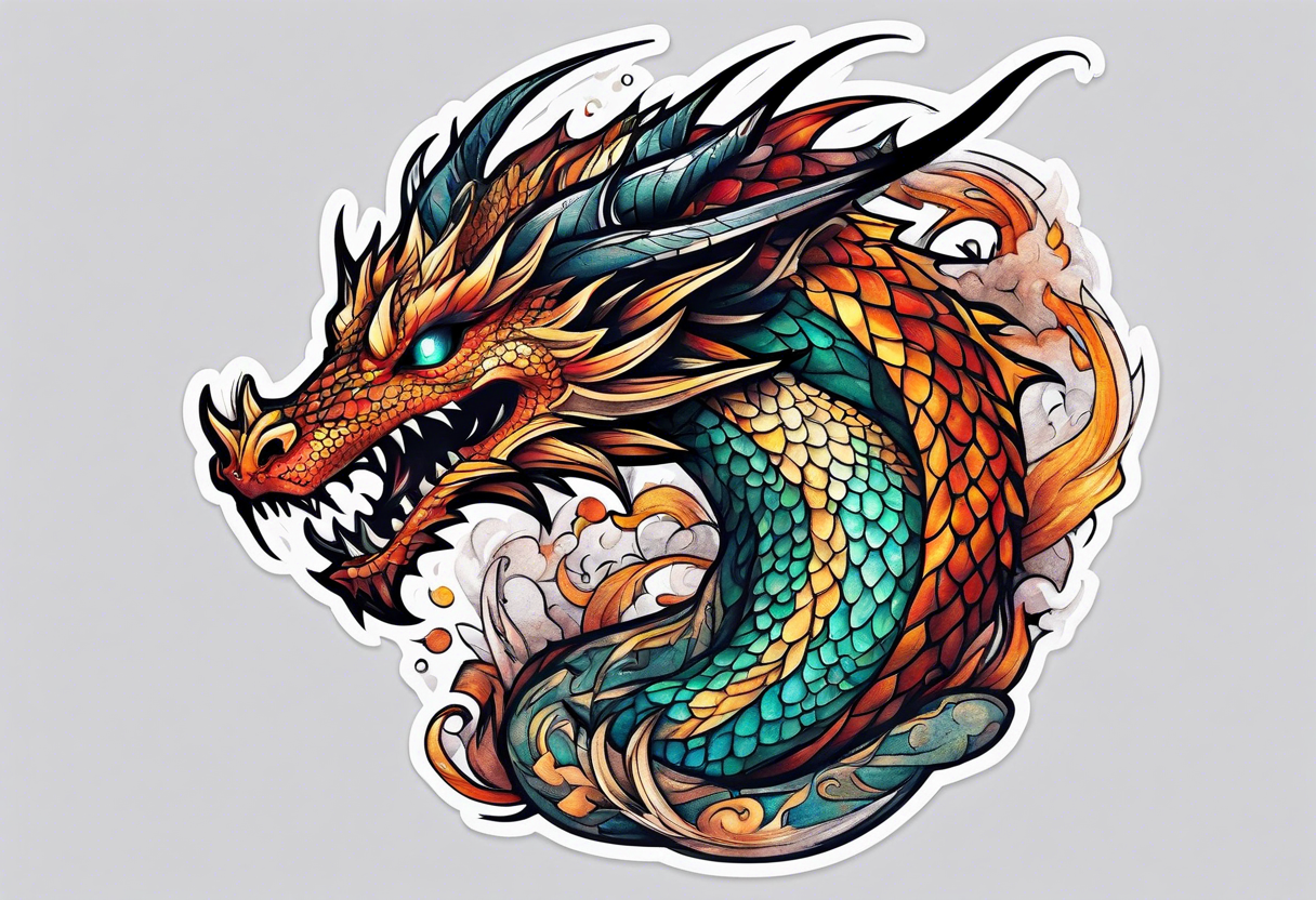 Dragon thigh tattoo tattoo idea