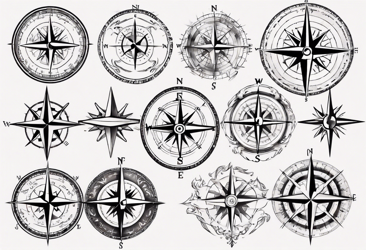 Compass navigation tattoo idea