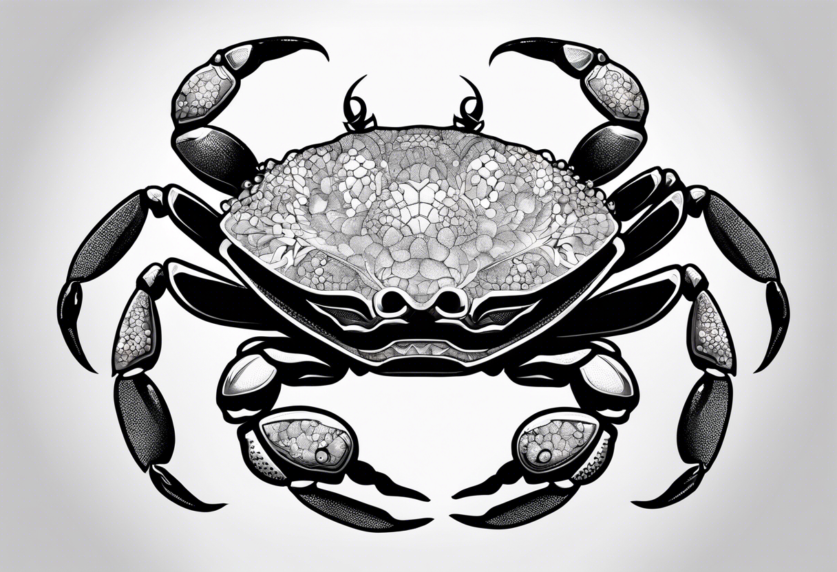 Crabs en blanco en negro con numero 69 tattoo idea