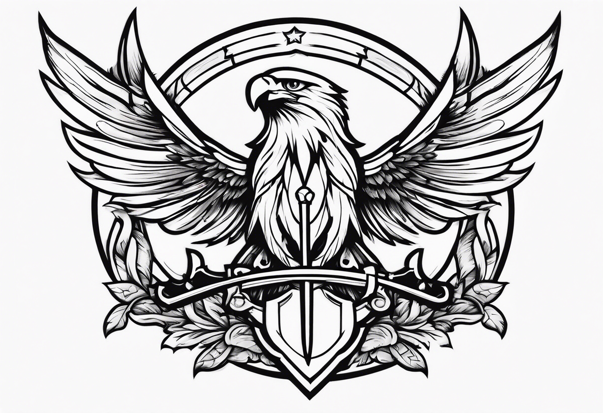 Eagle with sword tattoo idea