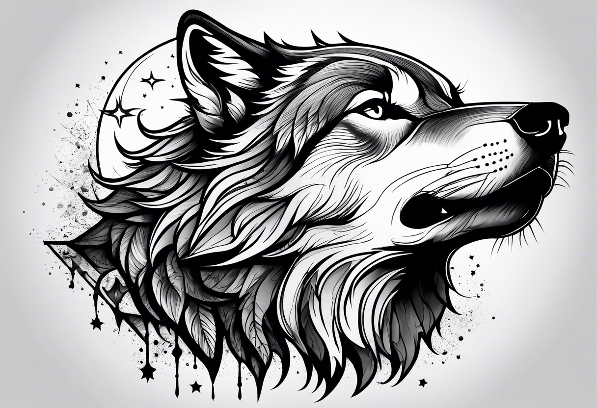 howling wolf tattoo idea