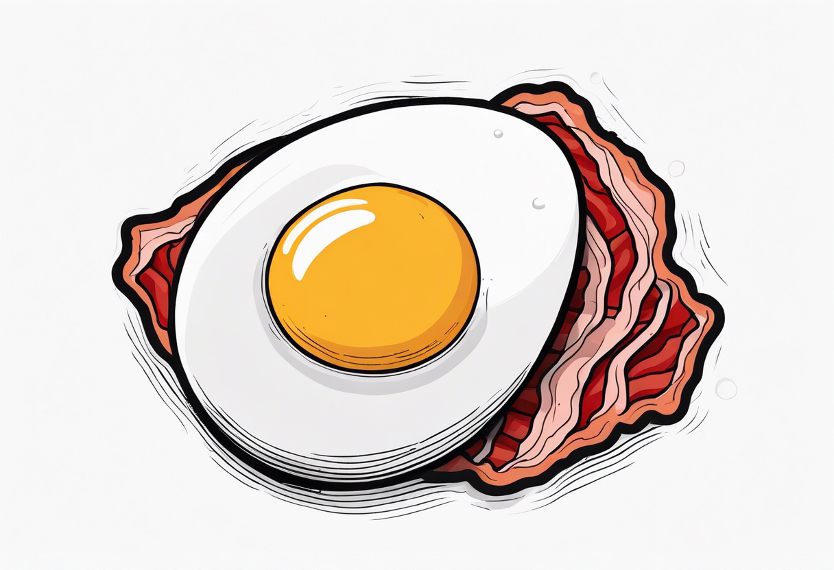 Egg with bacon tattoo idea