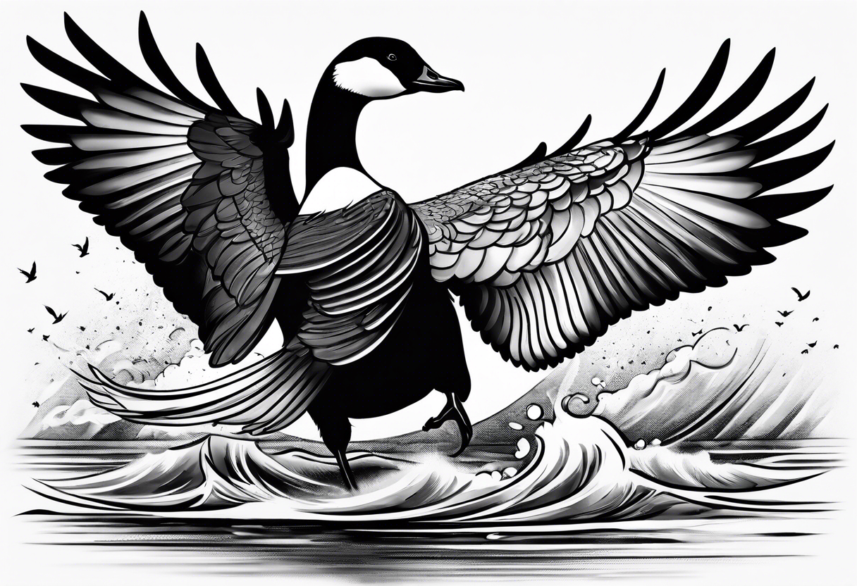 canadian goose fighting tattoo idea