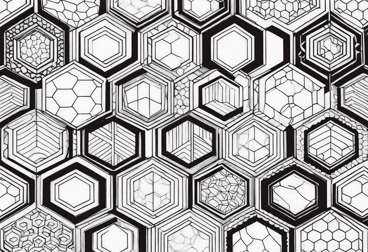 Hexagons in honeycomb pattern tattoo idea