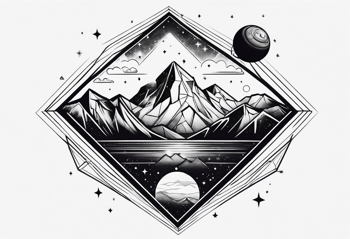 12 Pieces/Lot Geometry Triangle Mountain Temporary Tattoo Sticker Cover  Women Body Arm Art Drawing Waterproof