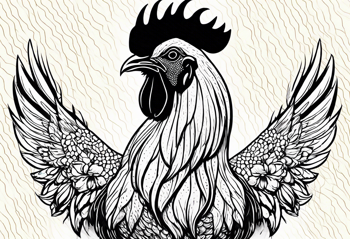 rooster with an ibis tattoo idea