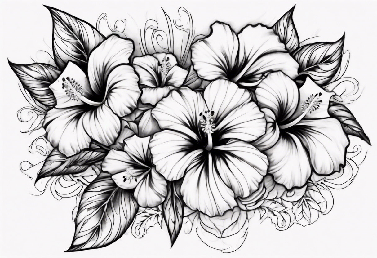 20 top Unique Hibiscus Flower Wave Tattoo Designs ideas in 2024