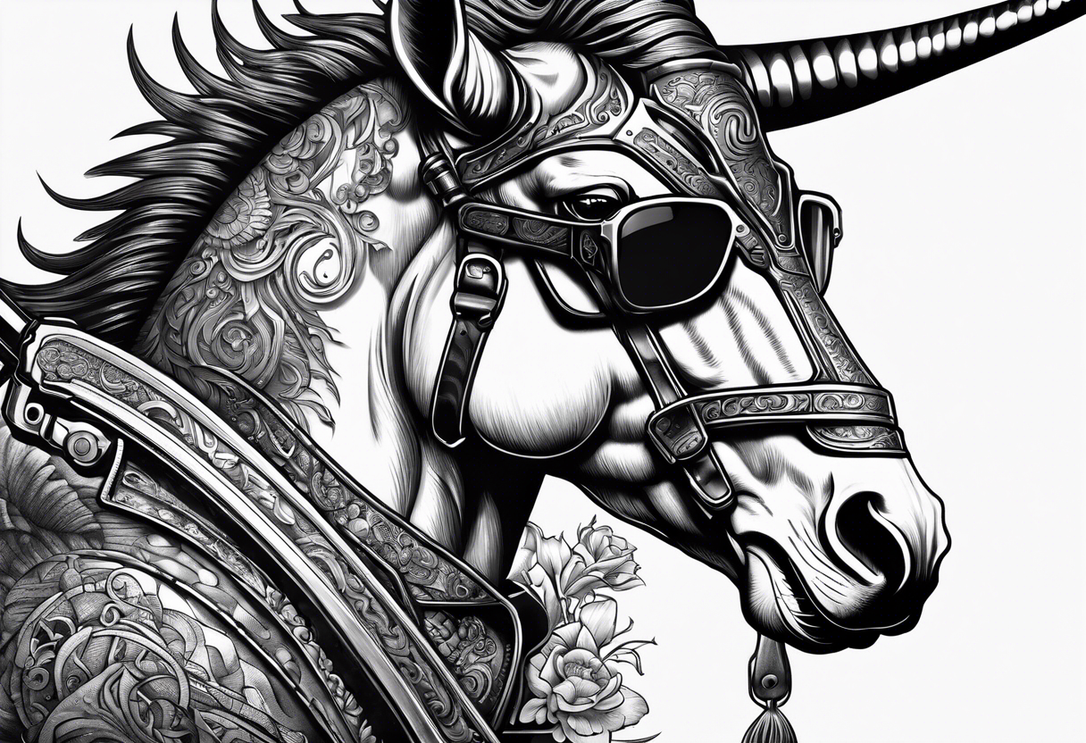 capricorn with sunglasses and shotgun tattoo idea