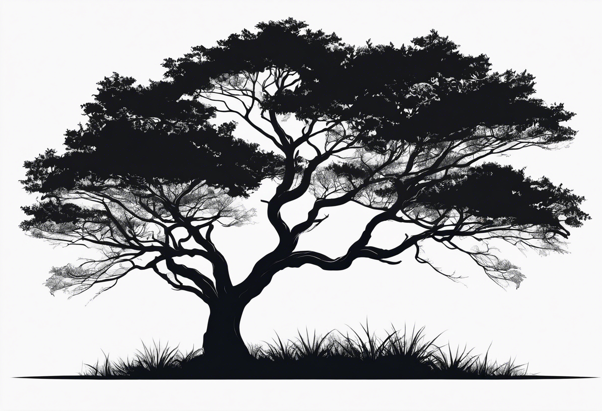 Tree silhouette simple tattoo idea