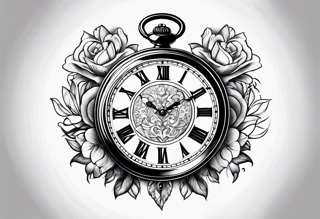 Pocket watch tattoo idea