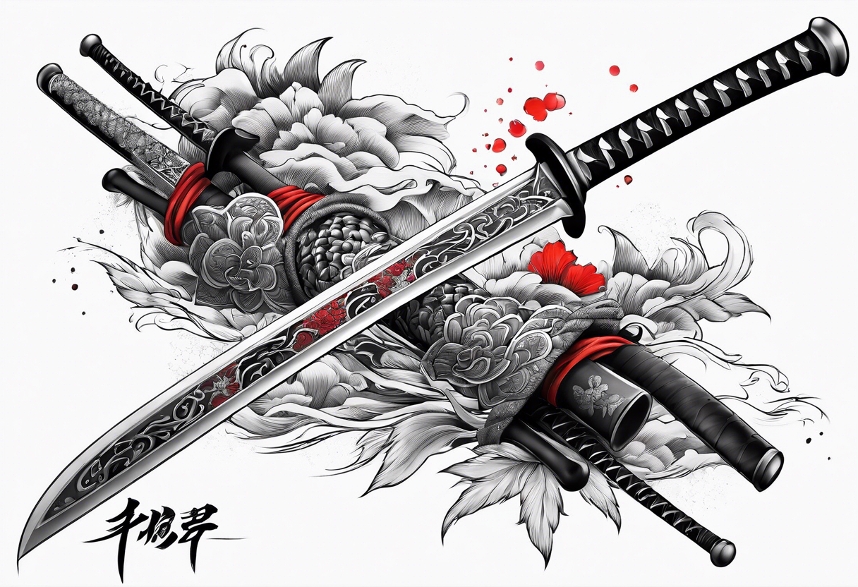 katana sword close up tattoo idea