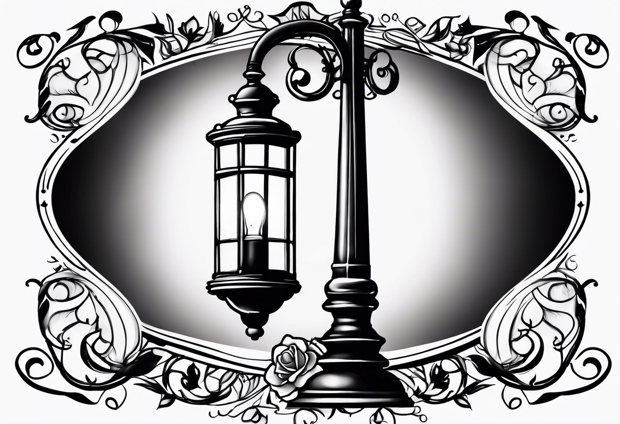 Street lamp whole thing no background tattoo idea