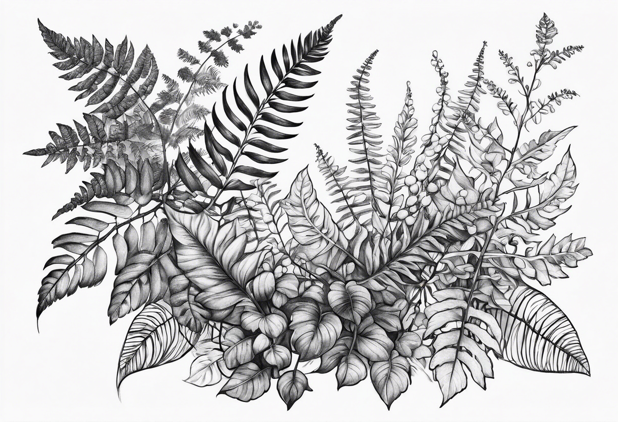 Vines and fern tattoos tattoo idea