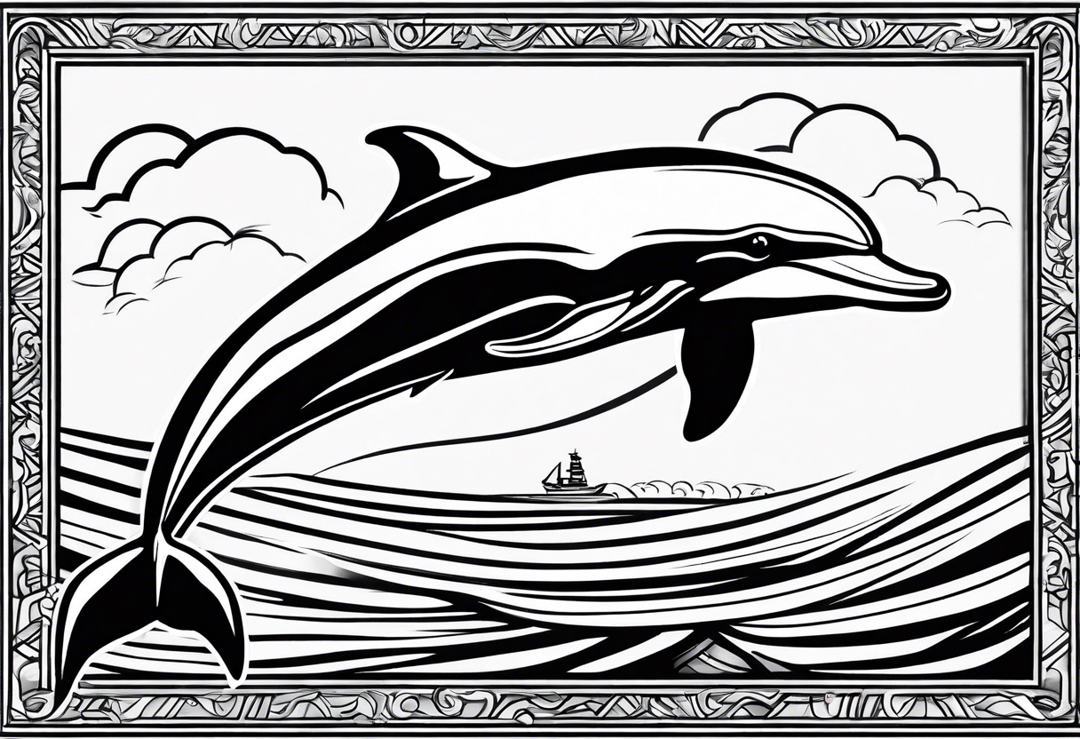 simple dolphin representing victory tattoo idea