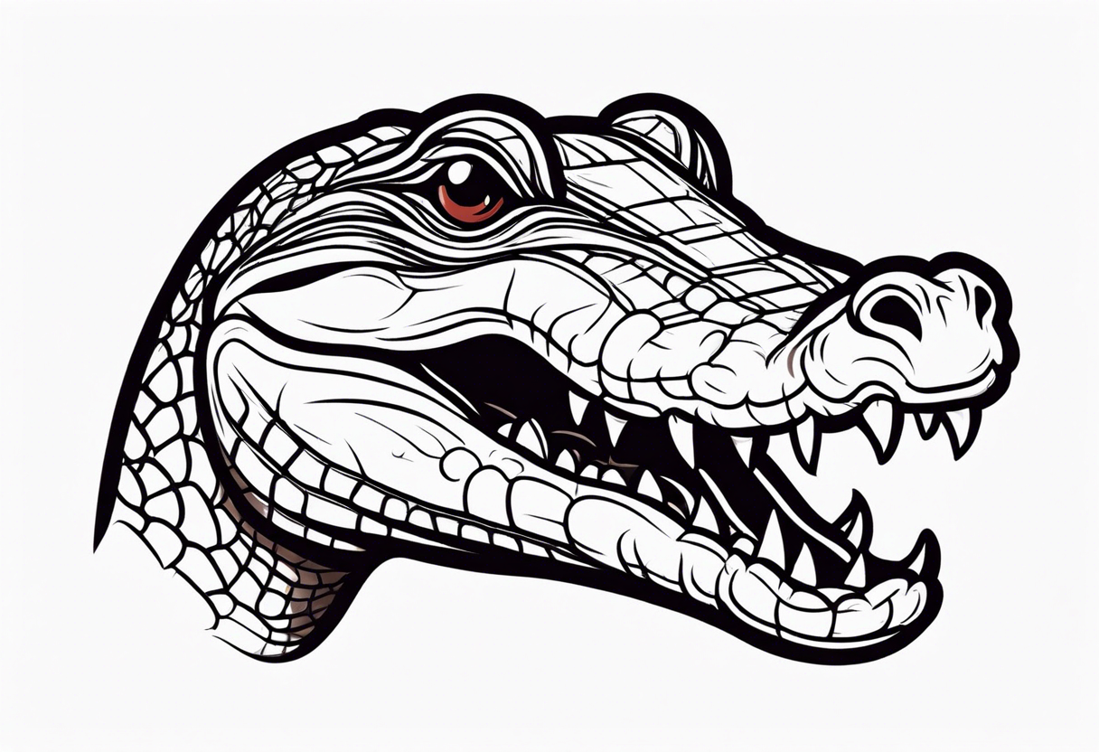 cute face baby small crocodile tattoo idea