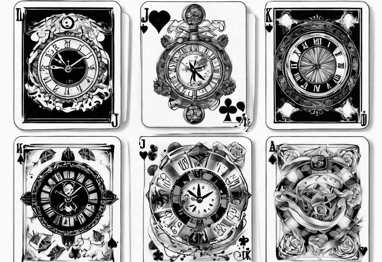 4 cartes poker
Une vieille horloge tattoo idea