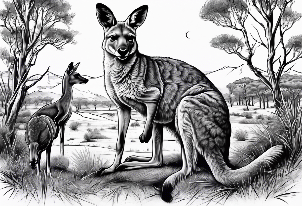 Boxer and Boxing Kangaroo Tattoo Art Framed Print | eBay