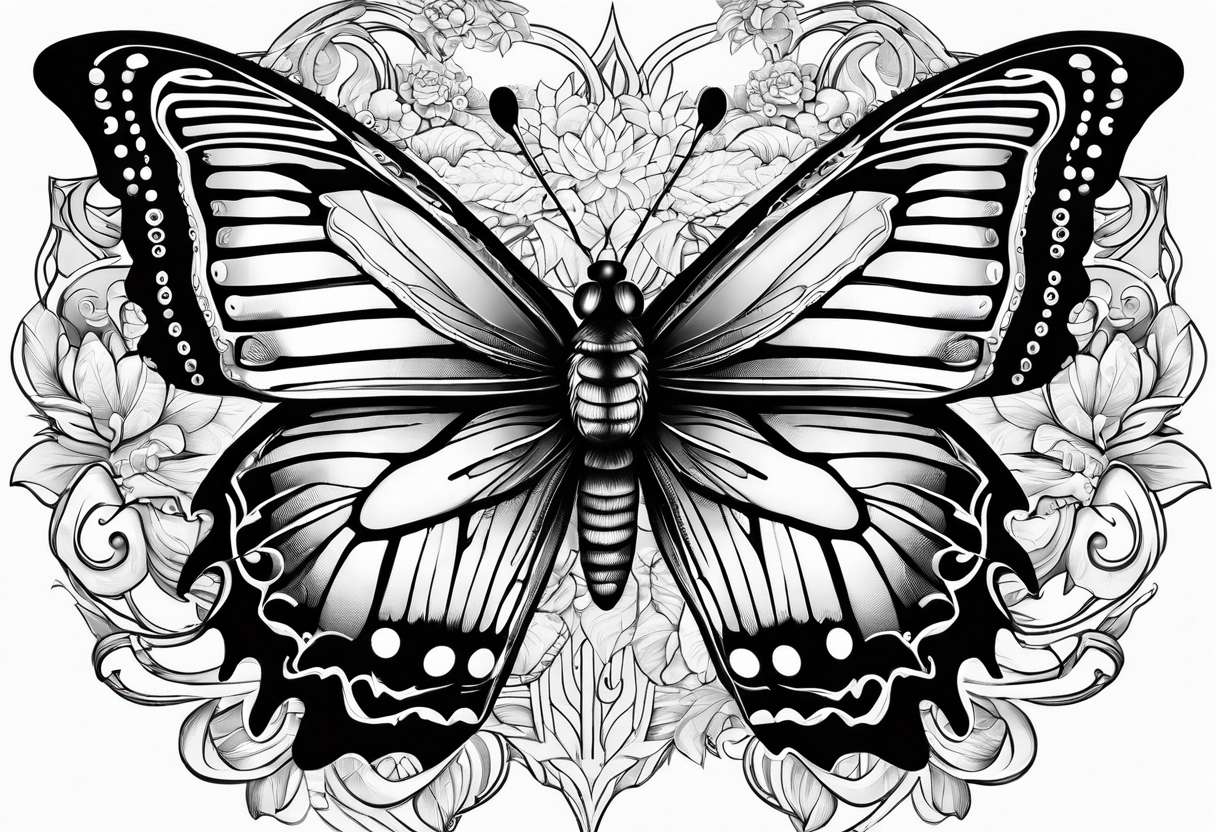Butterfly with mainboard tattoo idea