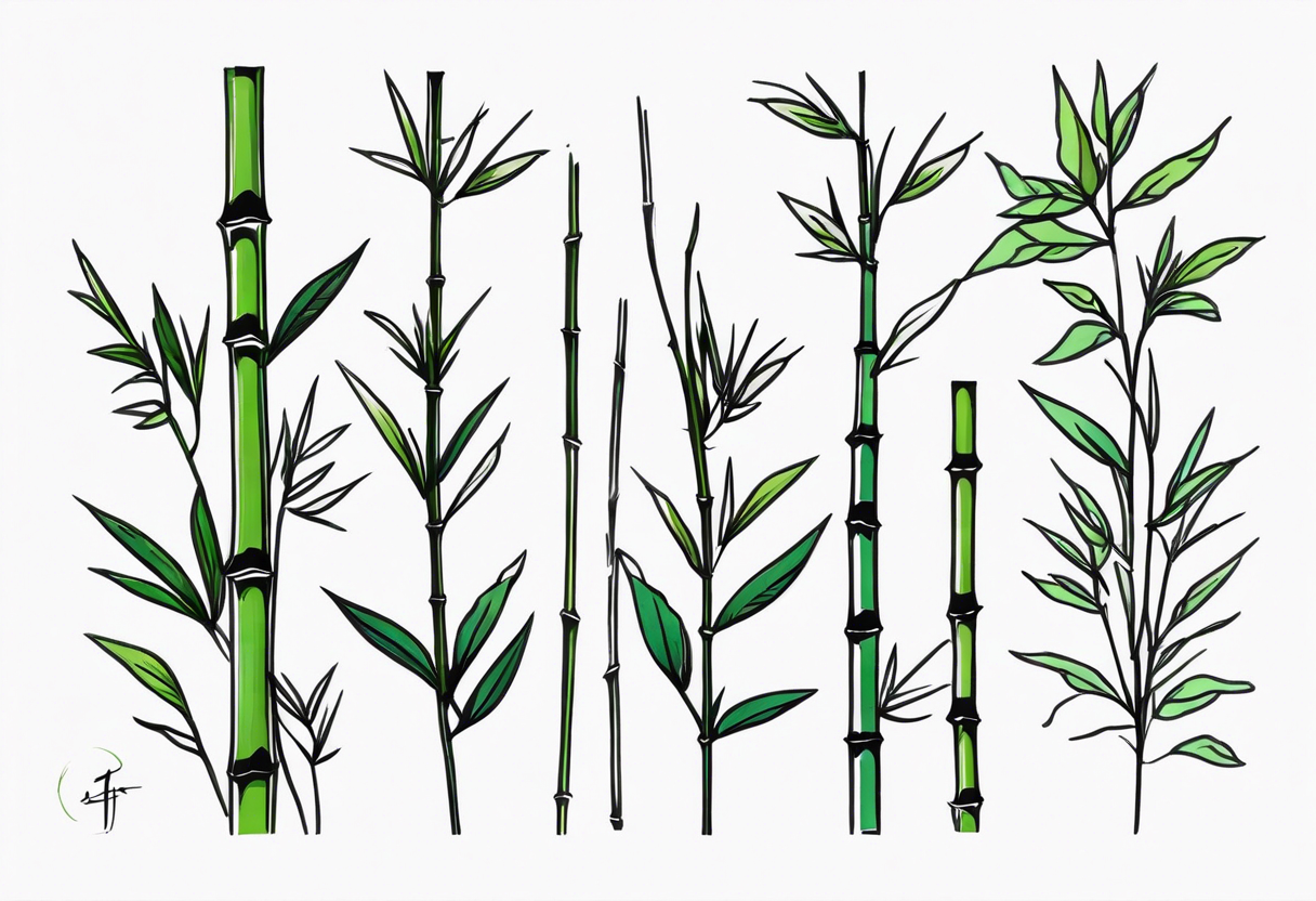 fine line small bamboo tattoo idea