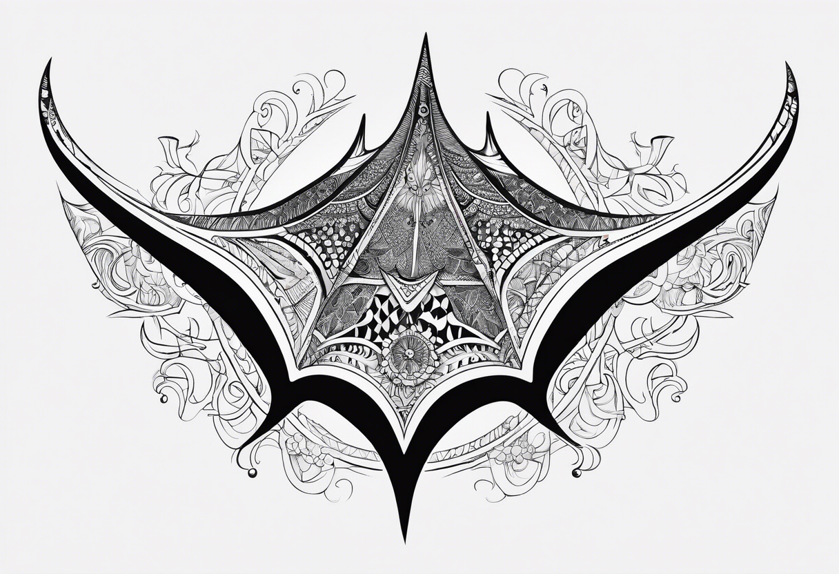 A manta ray with a sea star as a tribal tattoo or an abstract geometric tattoo tattoo idea