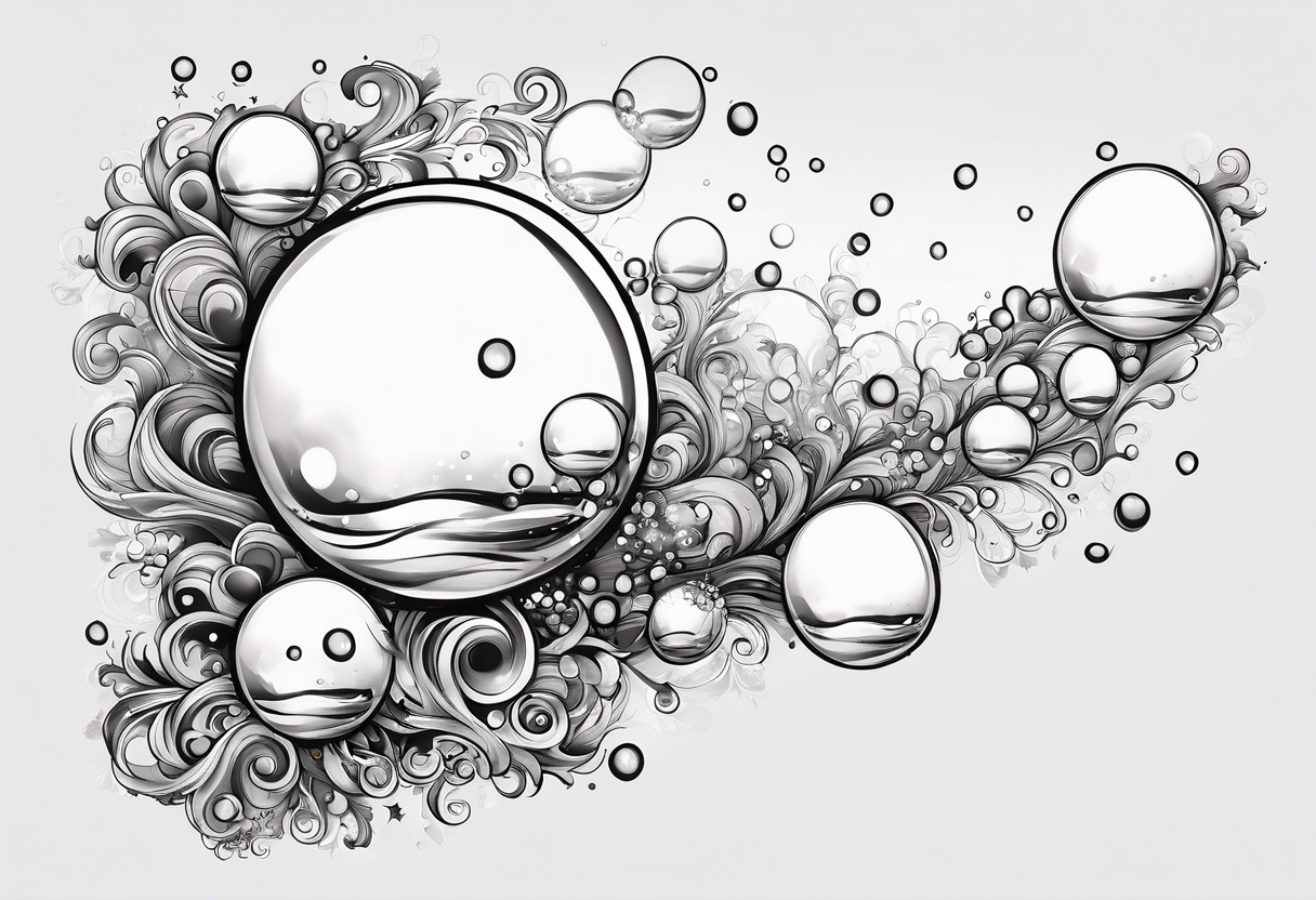 Big Bubbles floating up into the sky tattoo idea