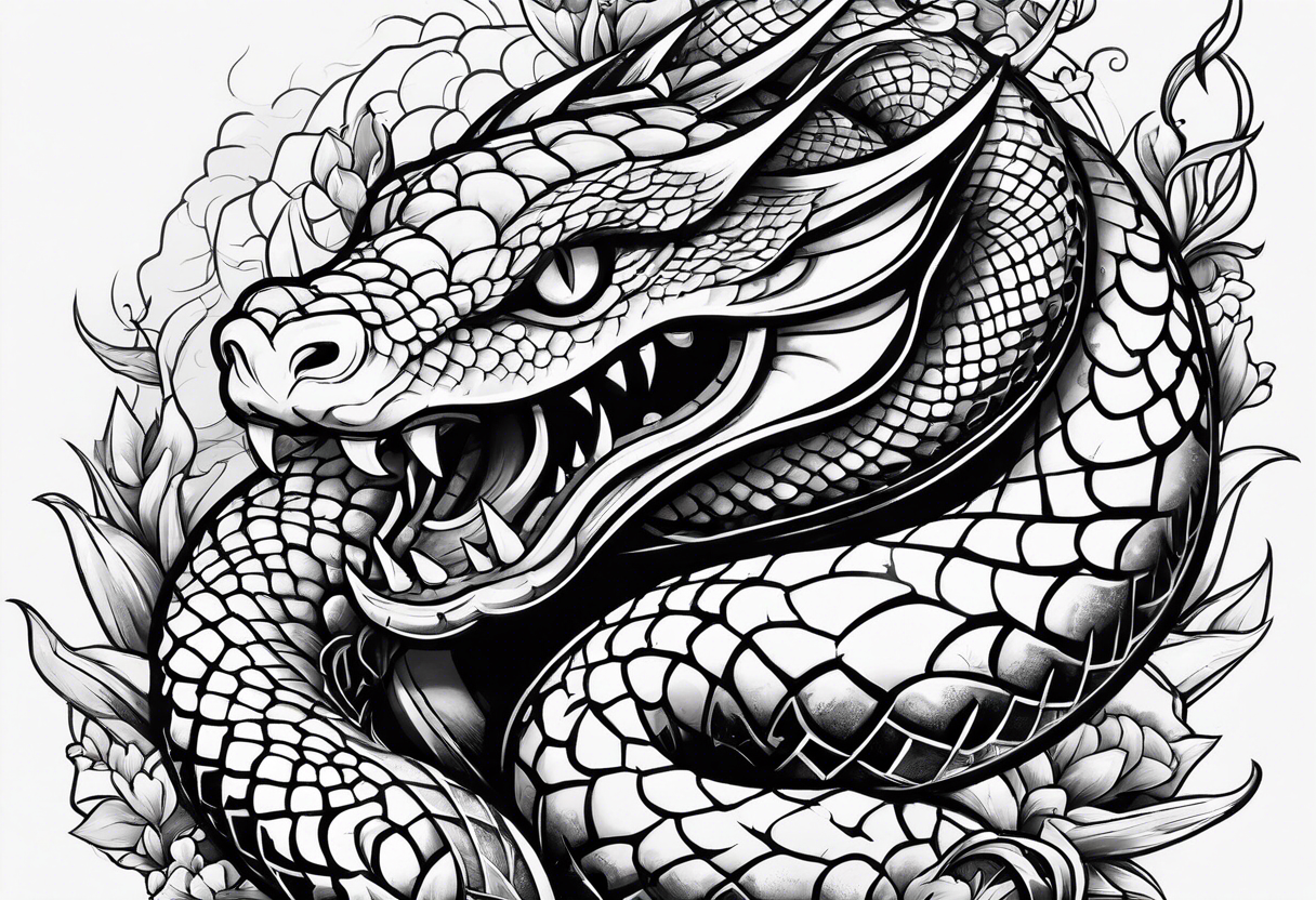 serpent with a spade tattoo idea