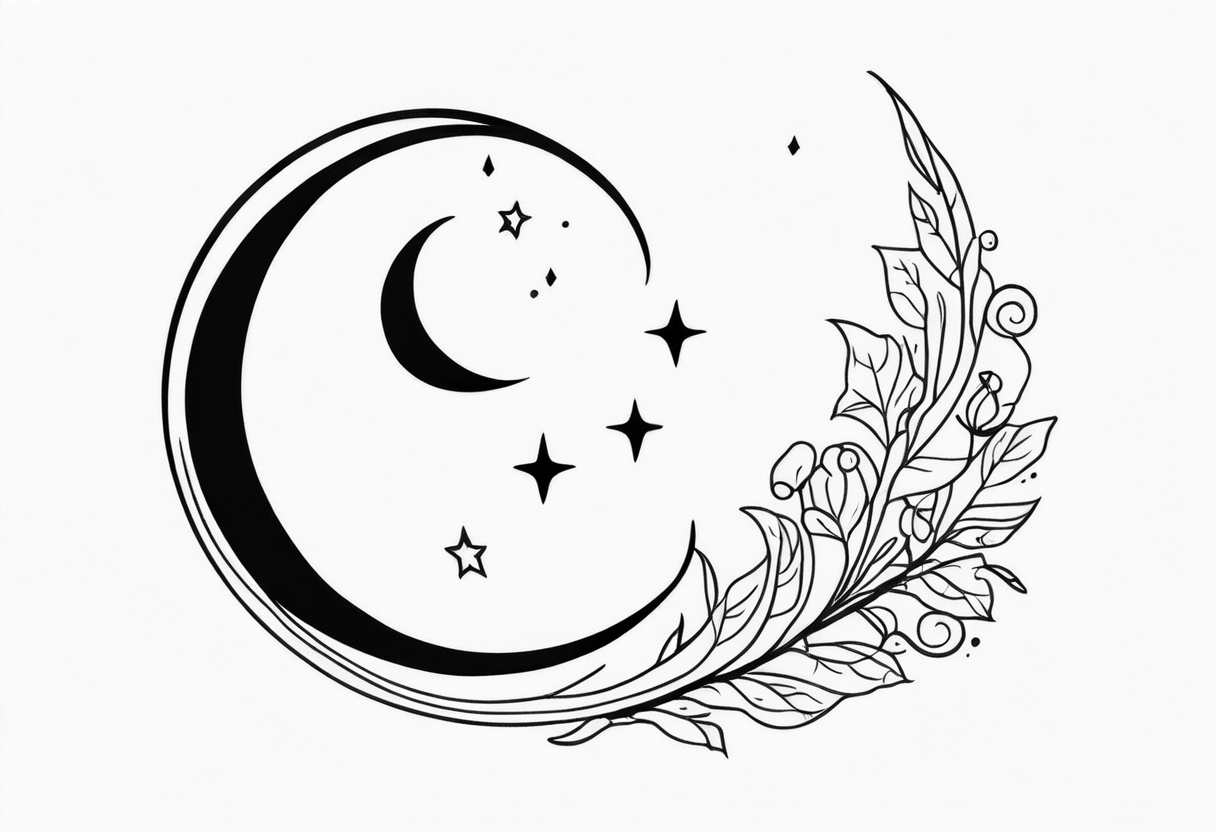 Crescent moon with a love heart inside tattoo idea