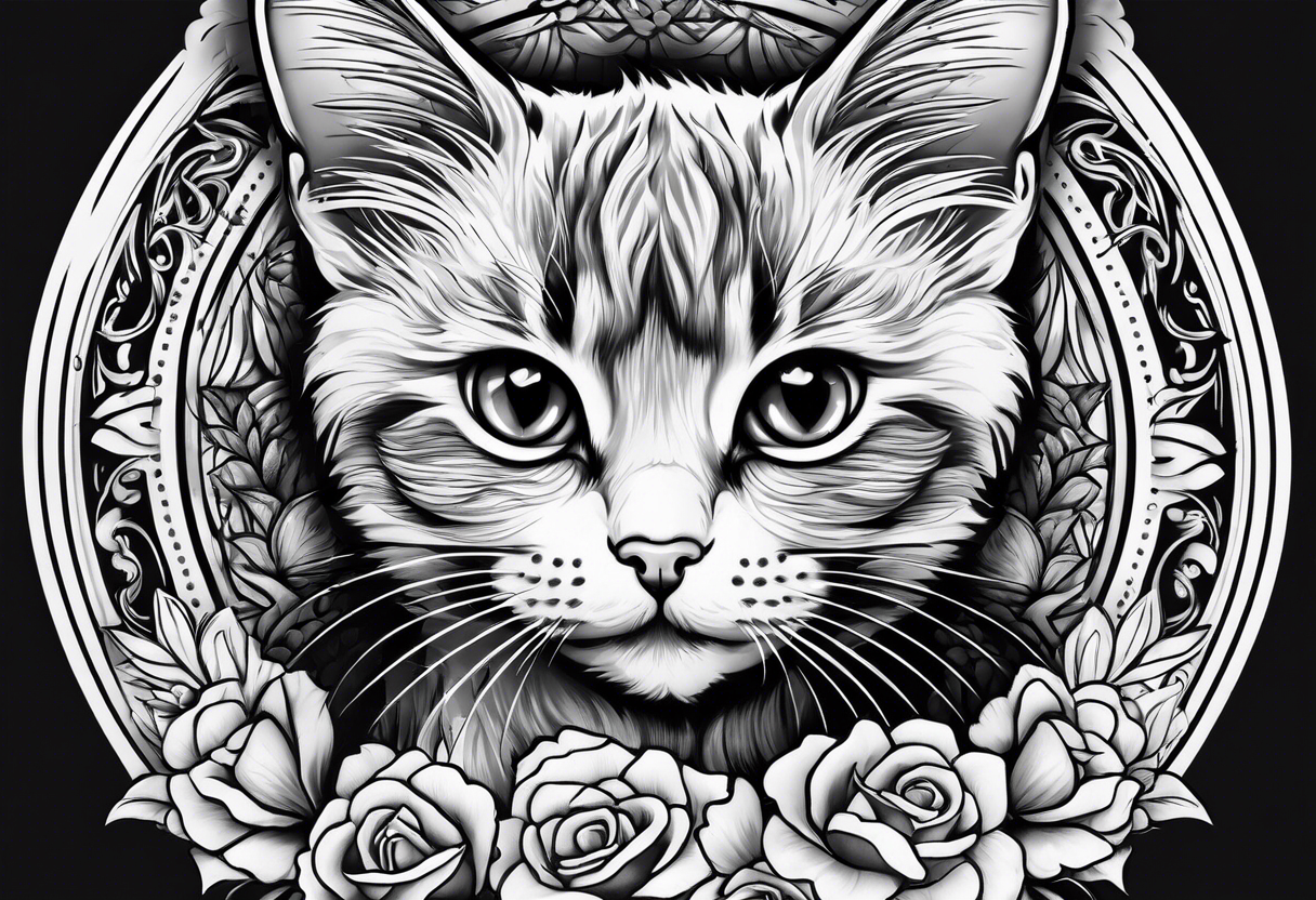 Short hair Kitten tattoo idea