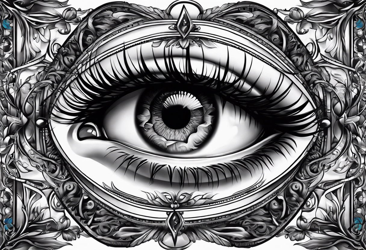 eye with doors
 in the middle tattoo idea