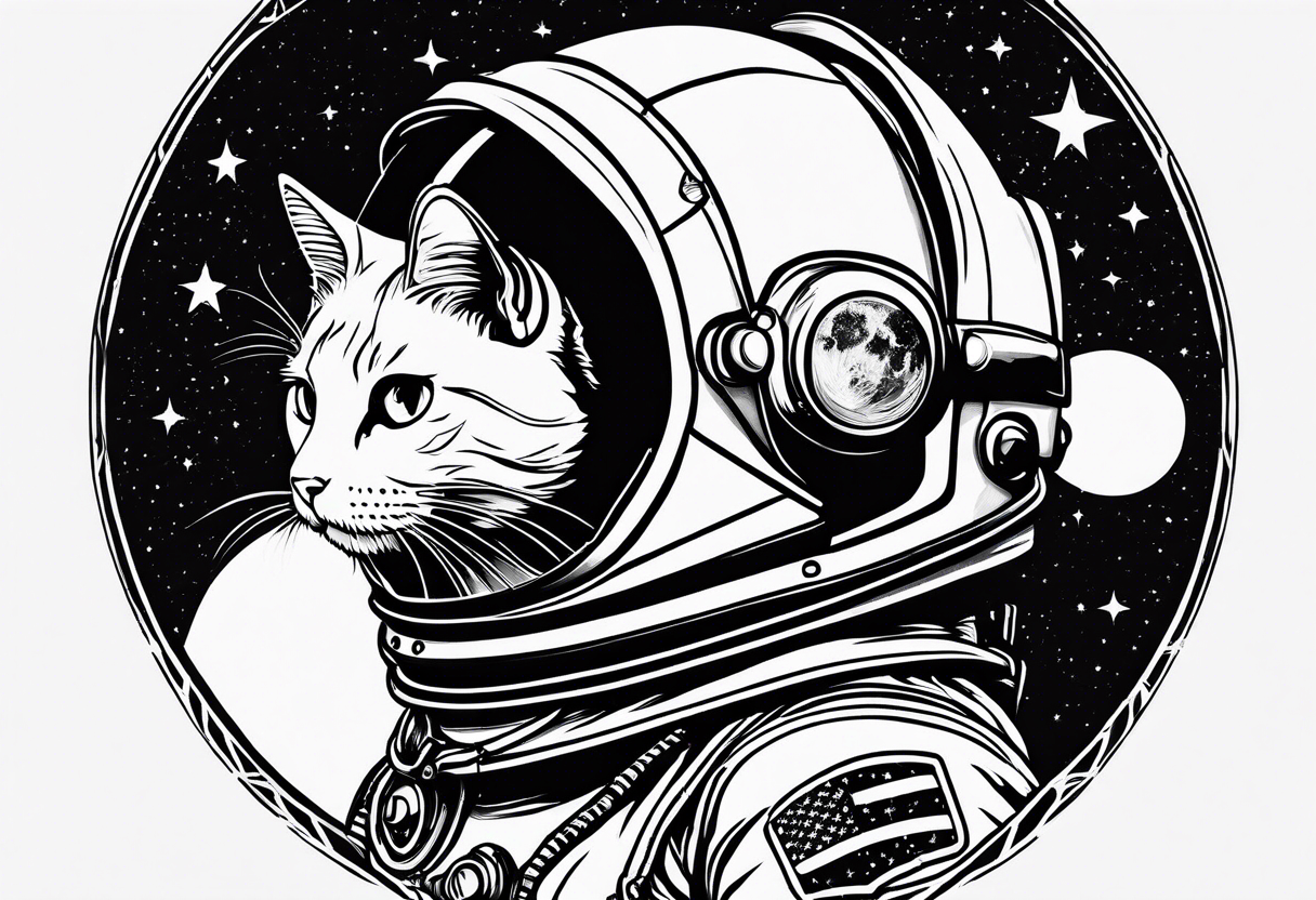 astronaut cat tattoo idea