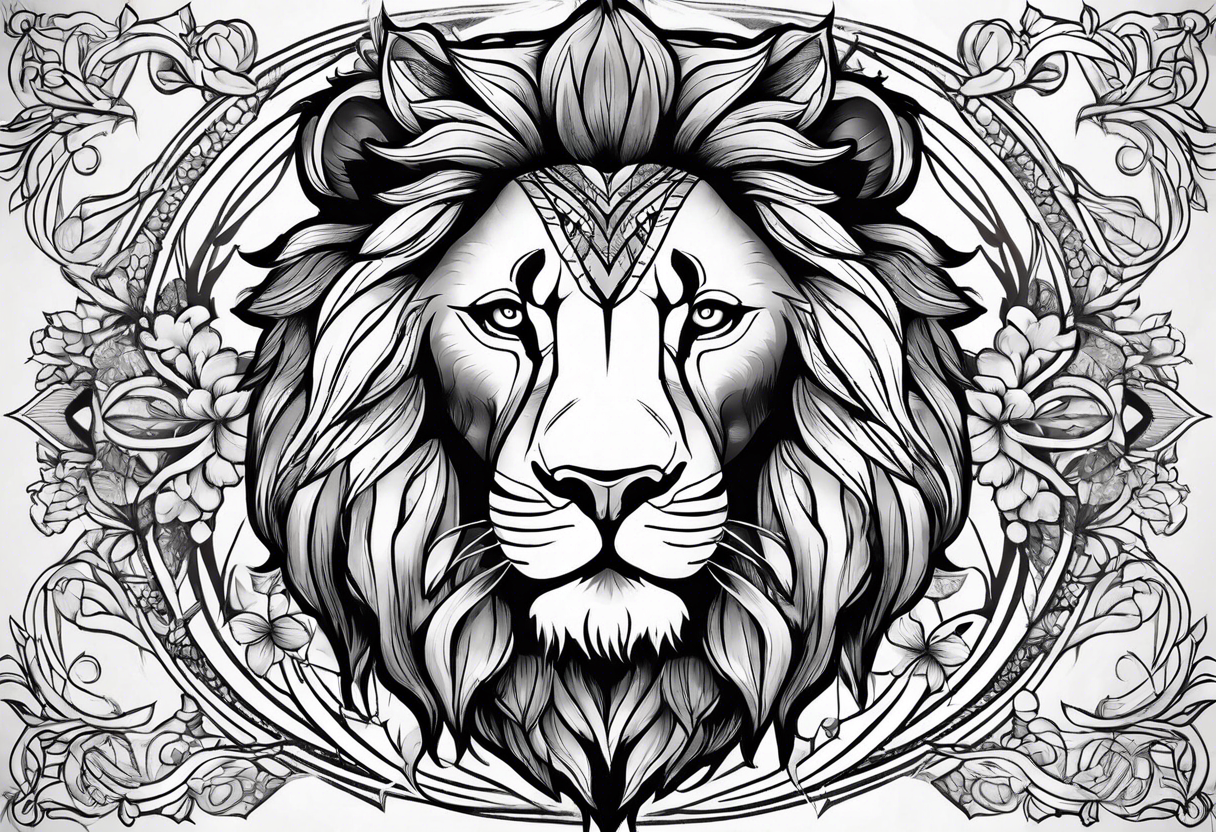 Lion delicate tattoo idea