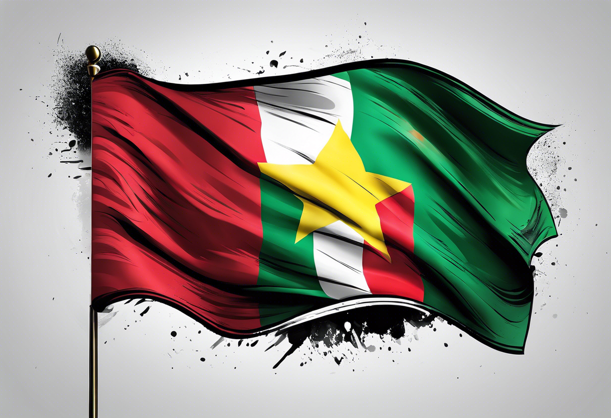 Cameroun flag tattoo idea