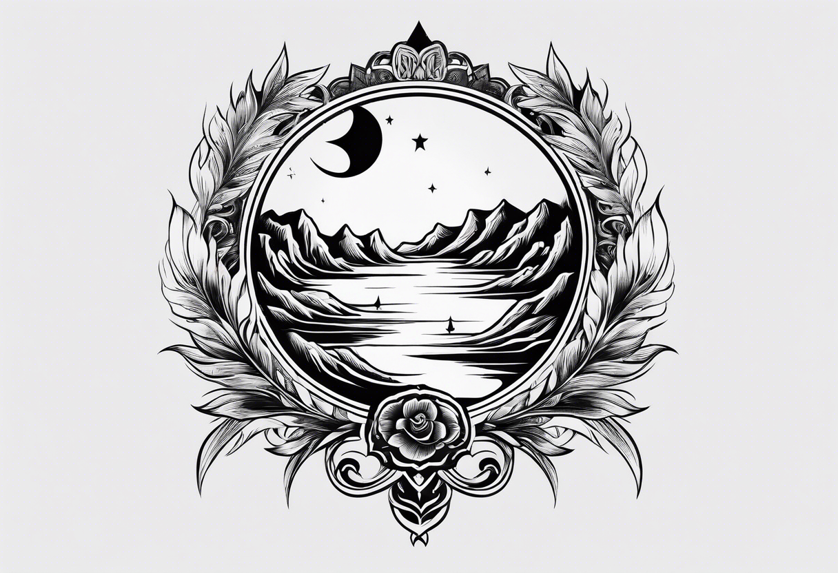 Small crest moon empty tattoo idea