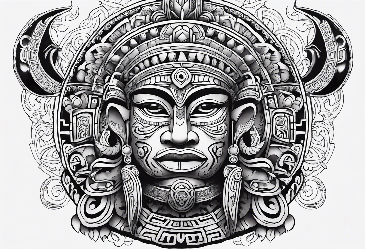 Mayan moon god tattoo idea