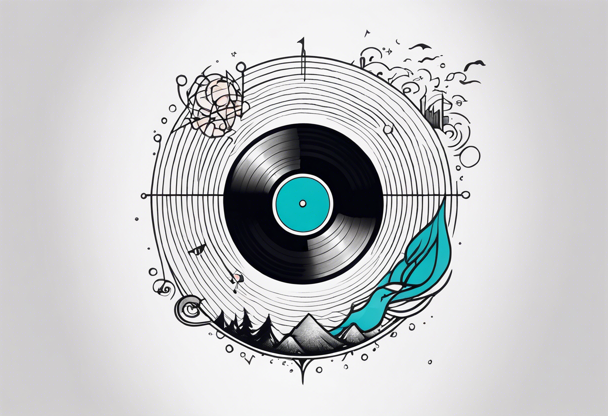 Vinyl music record + Fantasy tattoo idea