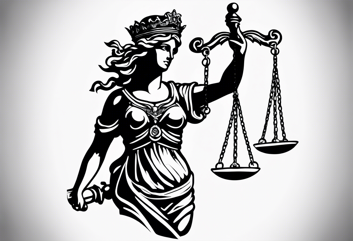 renaissance feel lady justice tattoo idea