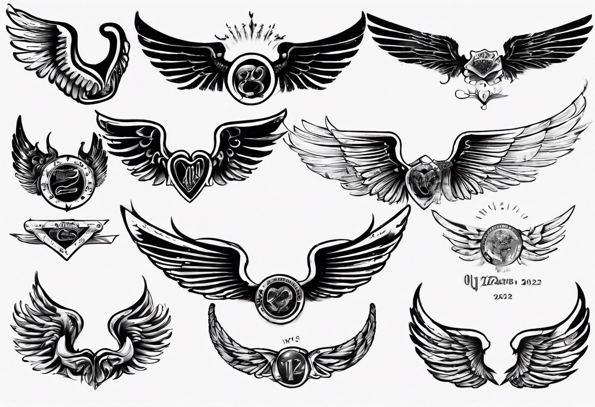 Set of Three Pairs of White Wings in Tattoo Style Flat Vector Illustration  Stock Vector - Illustration of bird, object: 163402957