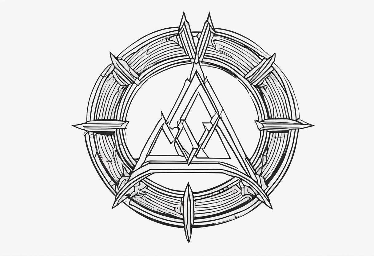 Ancient spartan omega trinity symbol tattoo idea