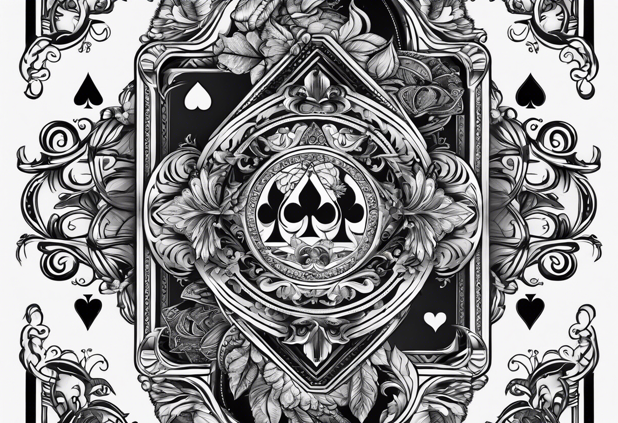 Jack of cards playing card with different details tattoo idea