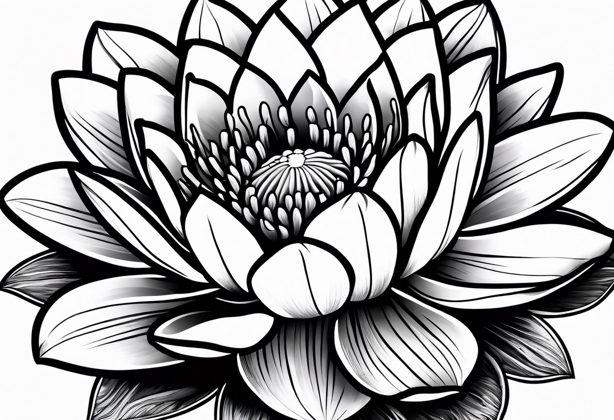 One water lily flower and one tulip tattoo idea