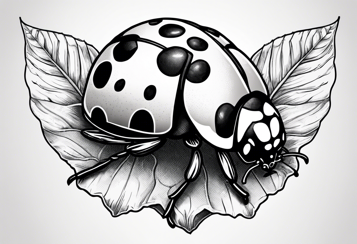 Ladybug sitting on an acorn tattoo idea