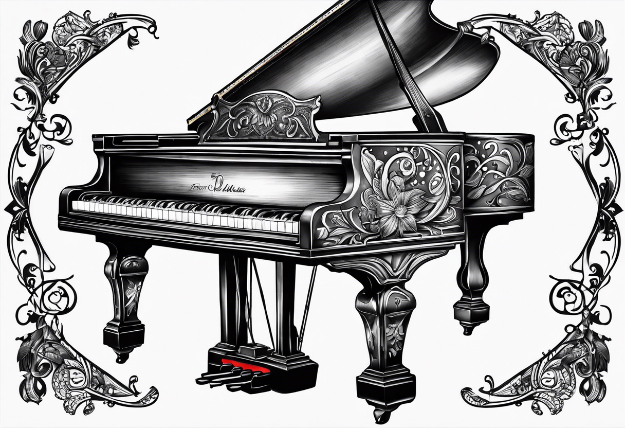 key of a piano tattoo idea